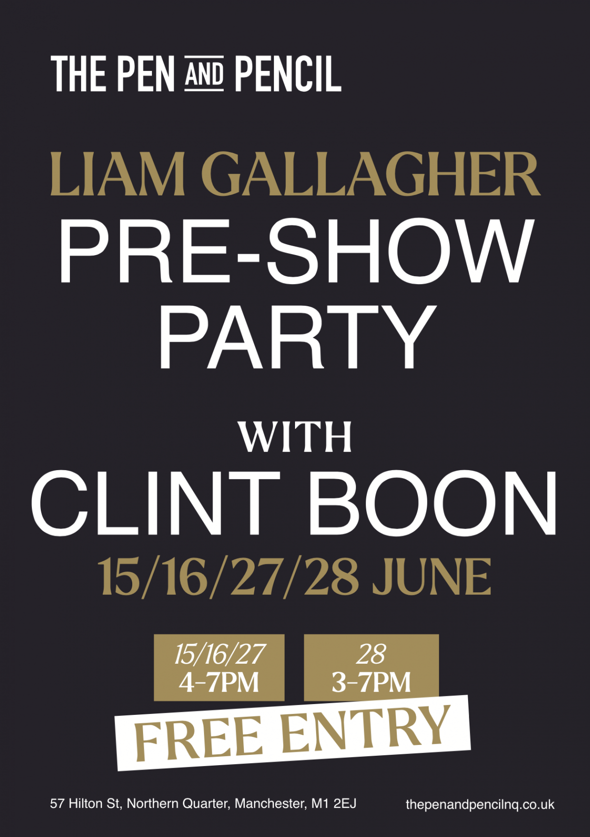 pre-show party liam gallagher